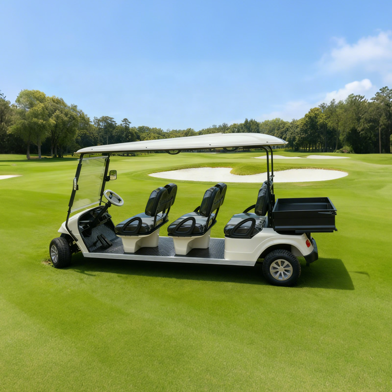 Custom 6-Passenger Electric Shuttle Cart with Rear Cargo Box