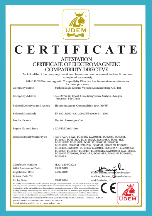 EAGLE GOLF GOLE CE ISO Certification EAGLE GOLF GOLE CE ISO Certification
