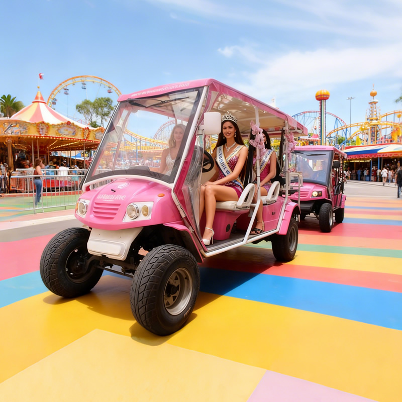 Luxury 6-Seater Pink Electric Sightseeing Car for Theme Parks - EG2040ASZR