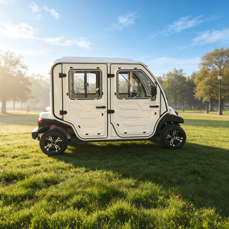 4-Seater Enclosed Electric Shuttle | Resort & Campus Transport Vehicle