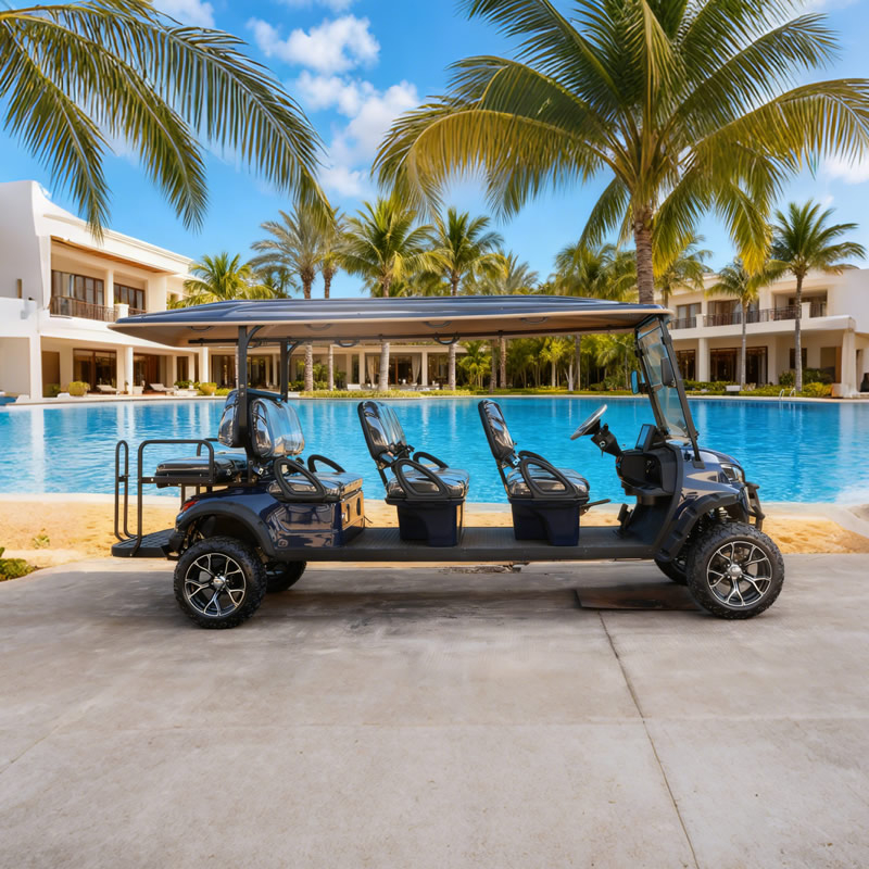 Custom Electric Lithium 6+2 8 Seater Passenger Golf Cart 