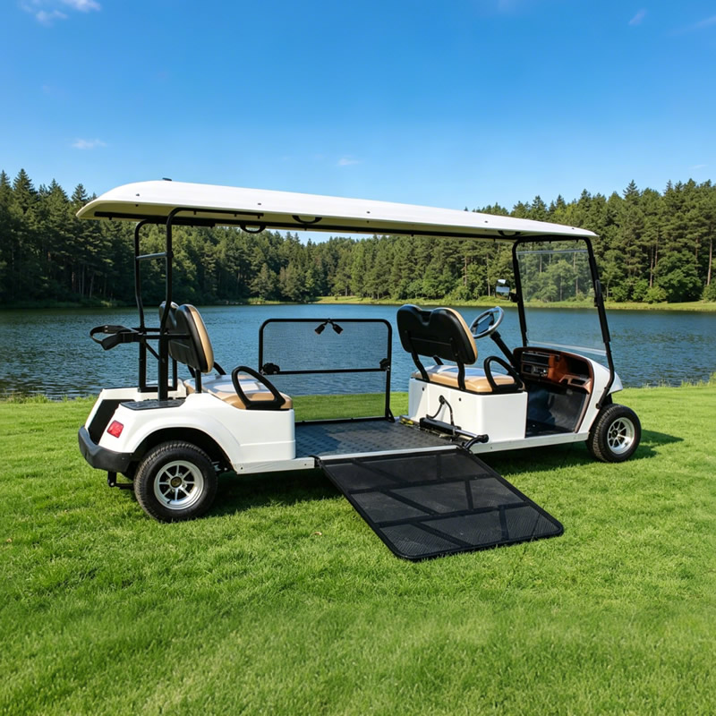 Wheelchair Accessible Electric handicapped Golf Cart / Sightseeing Tour Cart with Wheelchair Ramp - EG2068T