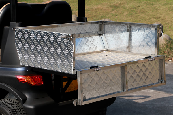 The rear of the golf cart