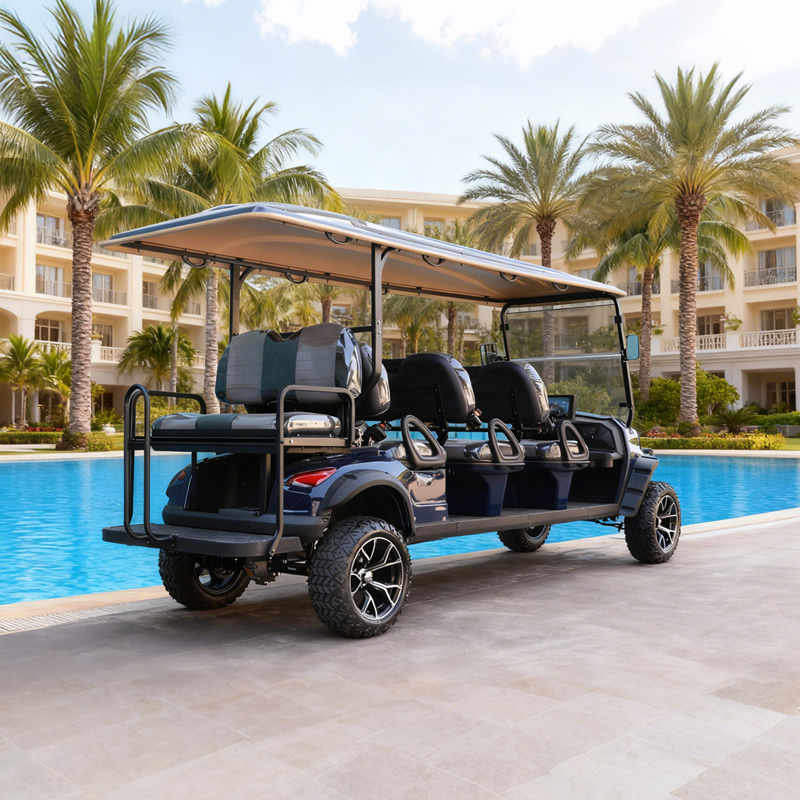 Custom Electric Lithium 6+2 8 Seater Passenger Golf Cart 