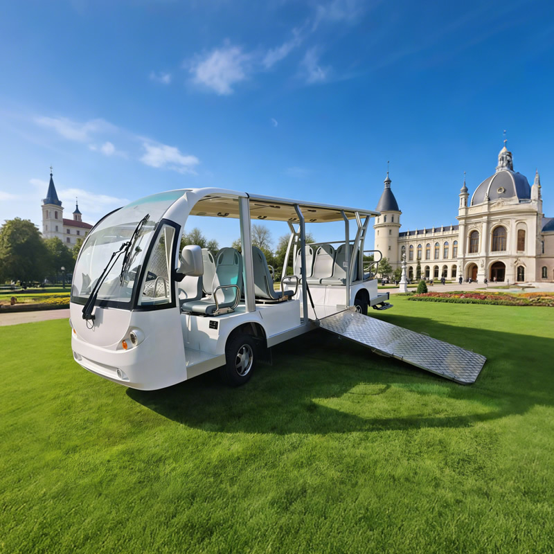 Factory Direct Electric Handicap Wheelchair Accessible Sightseeing Car with Foldable Ramp for Disabled & Elderly