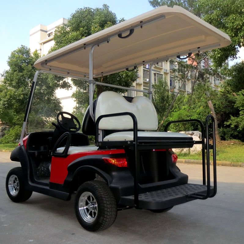 The rear of the golf cart
