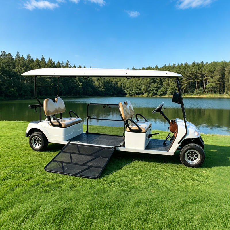 Wheelchair Accessible Electric handicapped Golf Cart / Sightseeing Tour Cart with Wheelchair Ramp - EG2068T