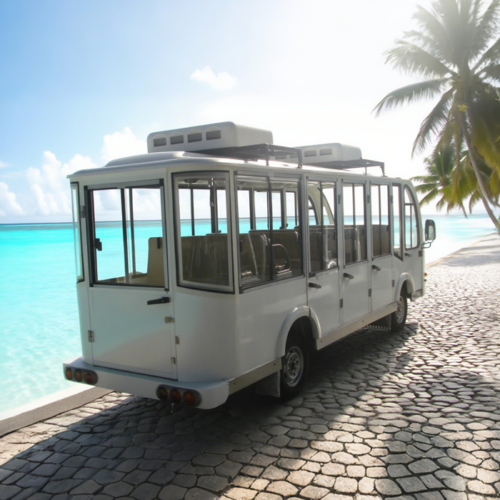 OEM ODM Electric Tourist Vehicle Travel Sightseeing Bus Car with Air Conditioner 
