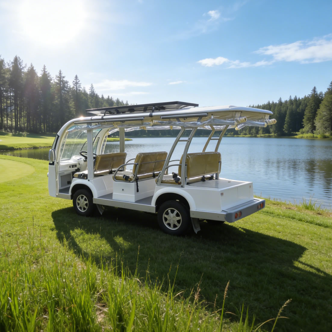 Street Legal Low Speed Vehicles Golf Carts for Sale with Solar Panels