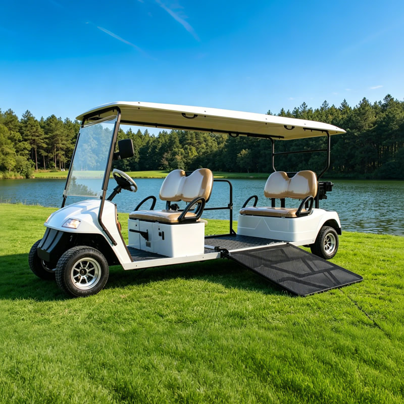 Wheelchair Accessible Electric handicapped Golf Cart / Sightseeing Tour Cart with Wheelchair Ramp - EG2068T