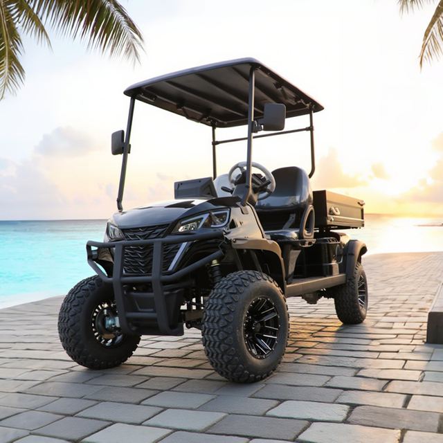 Electric Off Road Lifted Utility Golf Cart with Cargo Box - Eagle Golf Cart