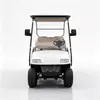 White 4-passenger electric golf cart with brown seats for resort and community transport