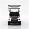 White 4-passenger electric golf cart with brown seats for resort and community transport