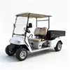 White 2-seater electric utility golf cart with black rear cargo bed for commercial use