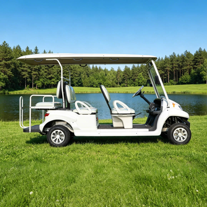 Elegant White Electric Wedding Golf Cart | 6-Seater Luxury Guest Shuttle for Events - Eagle