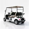 White 4-passenger electric golf cart with brown seats for resort and community transport