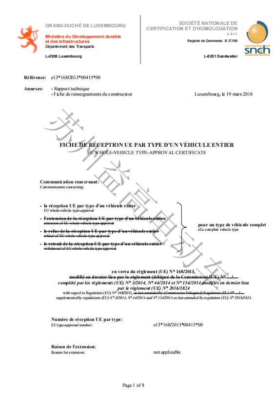 Eagle Golf Carts EEC CE ISO Certification